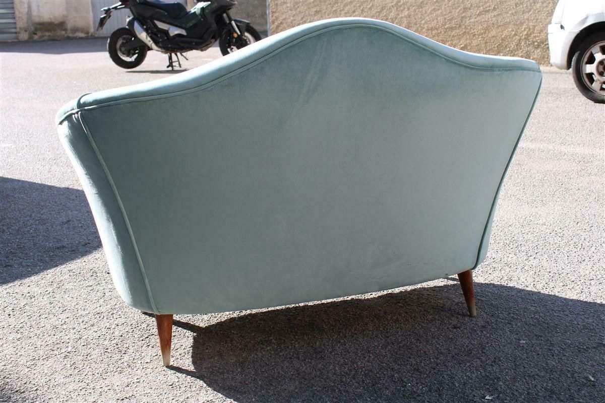 Small 2 Seater Sofa Cesare Lacca Italy 1950 Restored Green Velvet photo 3257.0