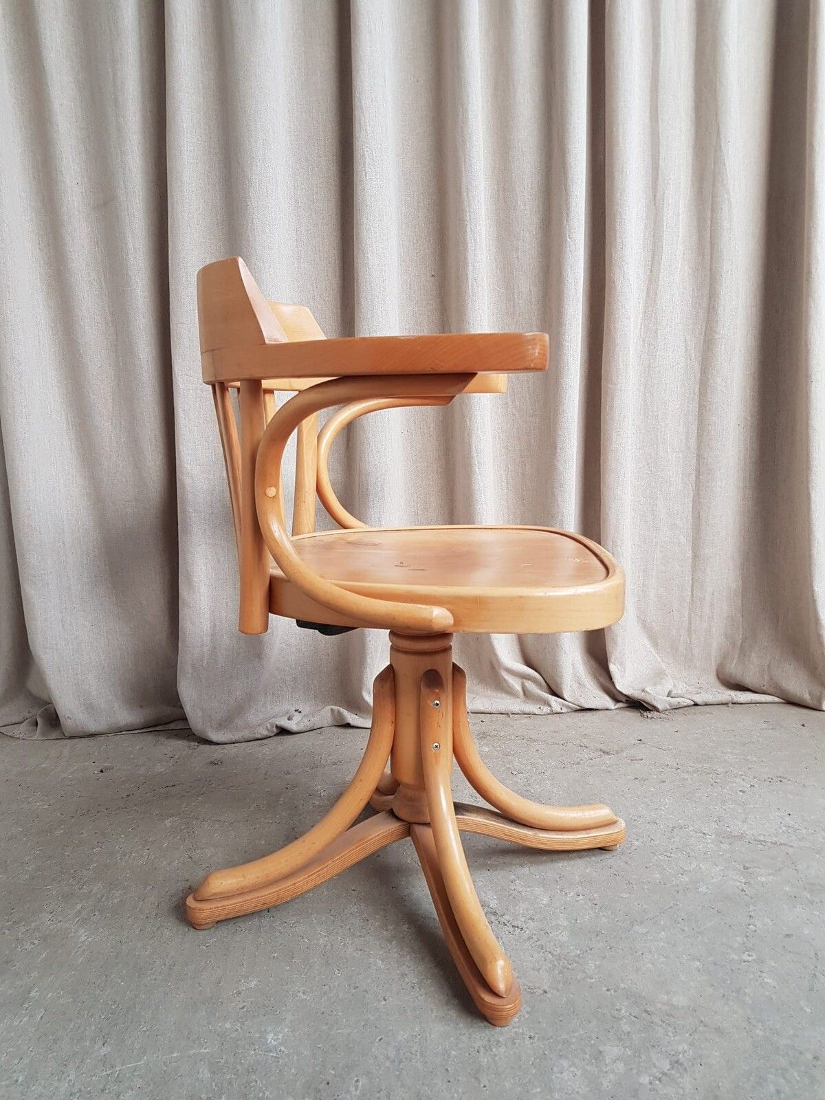 Vtg Early Mid Century Side Occasional Desk Swivel Chair Danish Scandi Retro R619 photo buy