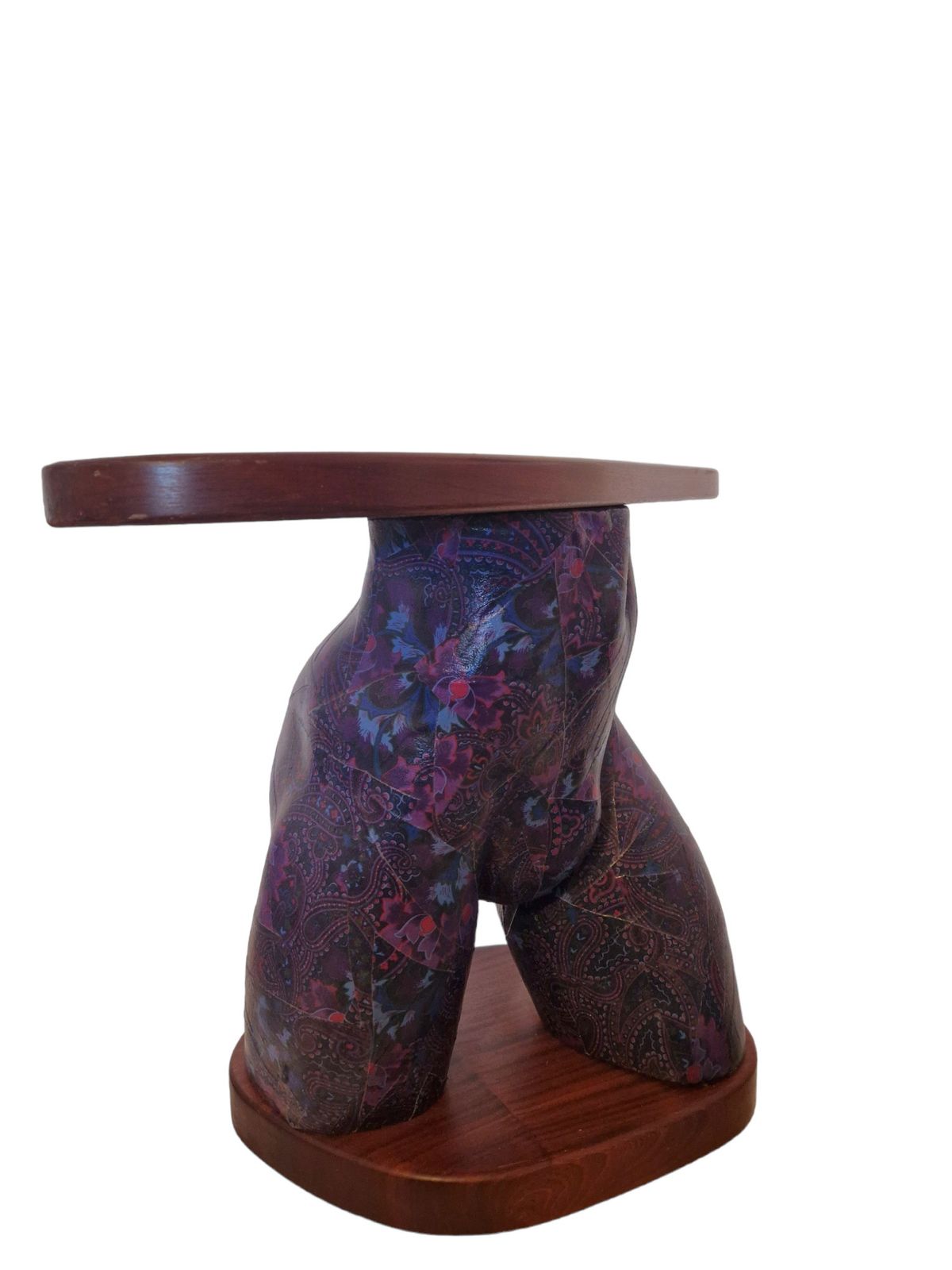 George, By Dolly Fixtures. Quirky, One Of A Kind Vintage Occasional Table. Clad In Tones Of Indigo photo for sale