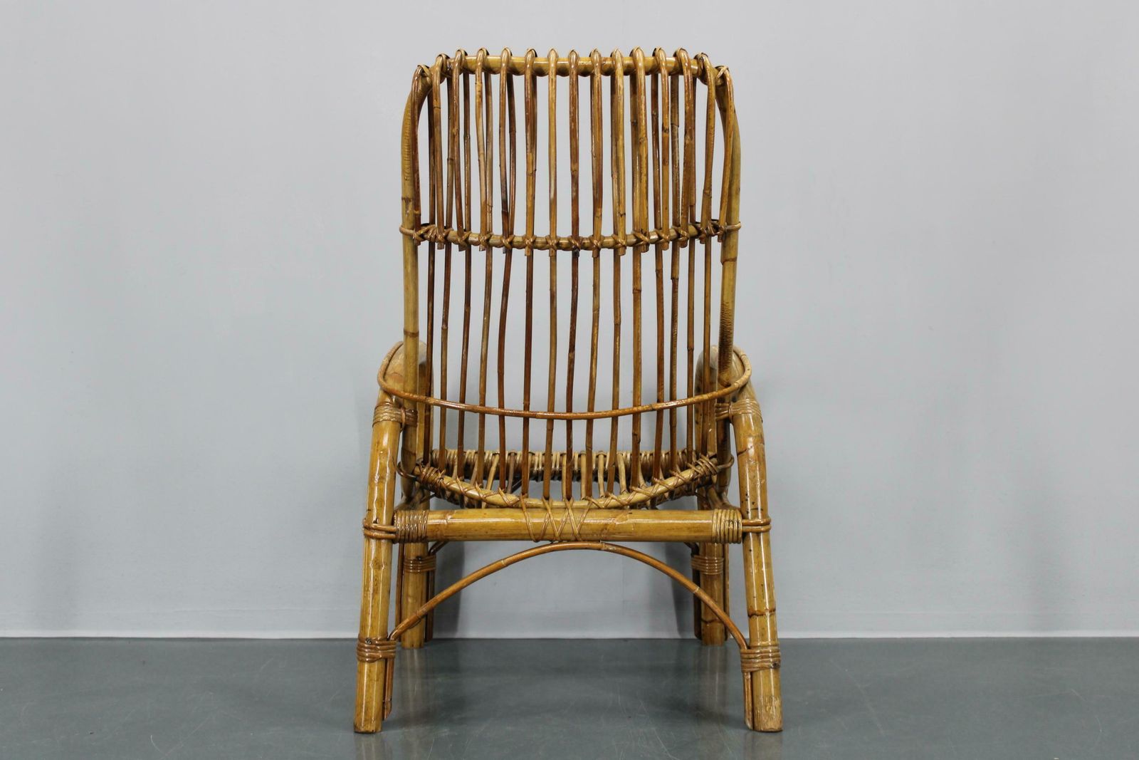 photo for sale 1950s Franco Albini “French Riviera” Rattan Armchair, Italy