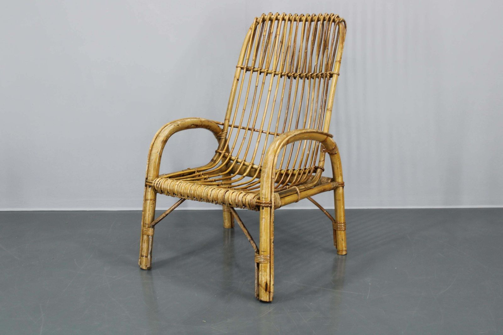 410.0 1950s Franco Albini “French Riviera” Rattan Armchair, Italy photo