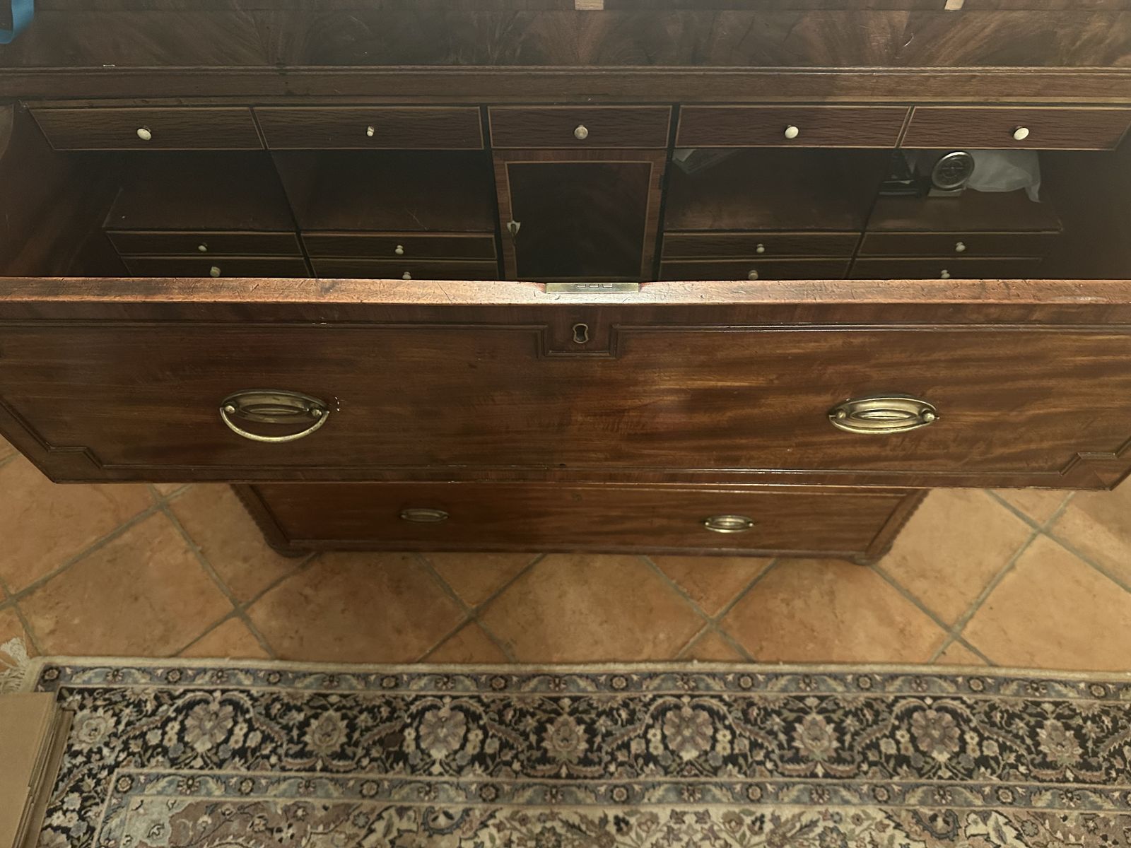 Large, Mahogany Secretaire Chest Of Drawers photo buy