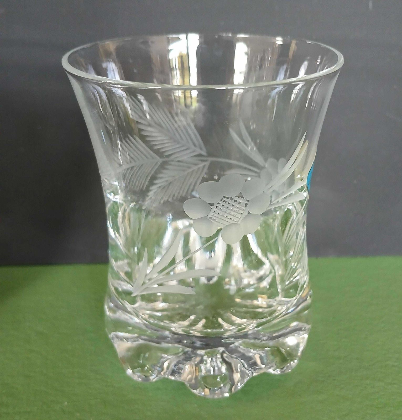 Rare Set Of 6 Vintage Crystal Etched Tumblers With Knobbly Bases, Blackheath Glassworks, England 1960s, Whisky, Old Fashioned, Cocktails photo 68.0