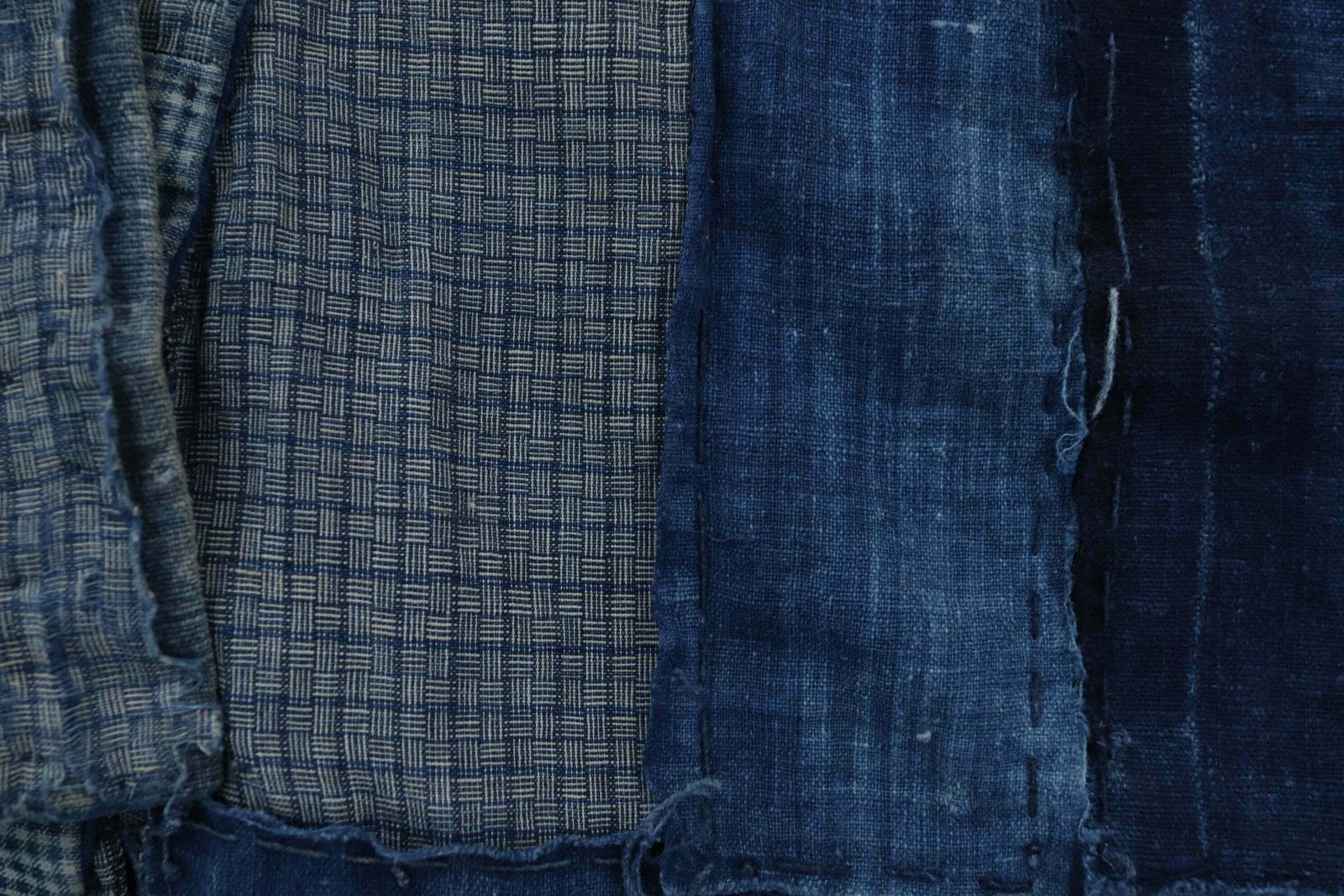 photo for sale Meiji Period Japanese Indigo Framed Boro Kimono