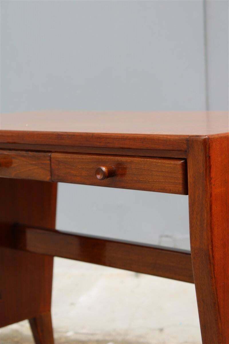 Small Walnut And Laminate Desk With Drawers Gio Ponti 1950 With Authentication photo vintage
