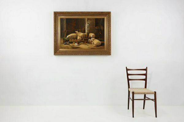 Belgian Artist, Baroque Scene, 1991, Oil On Canvas, Frame photo furniture