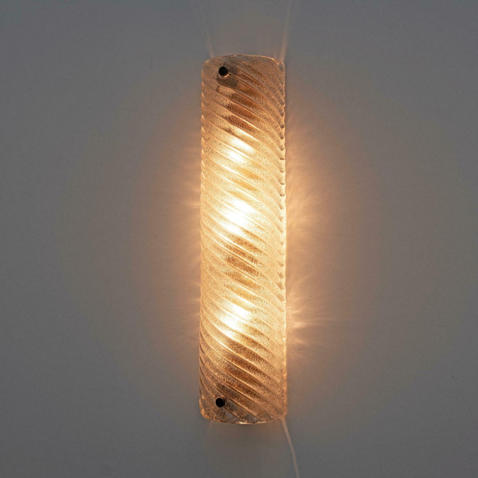 Pair Of Barovier & Toso Style Modern Murano Glass Smoked Twisted Sconces / Cm H50 photo buy