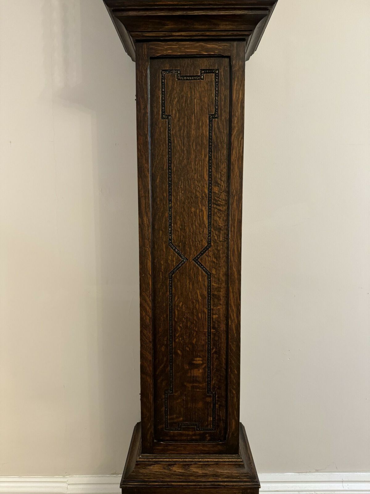 Fine Quality Antique Oak 8 Day Chiming Grandmother Clock photo 1265.0