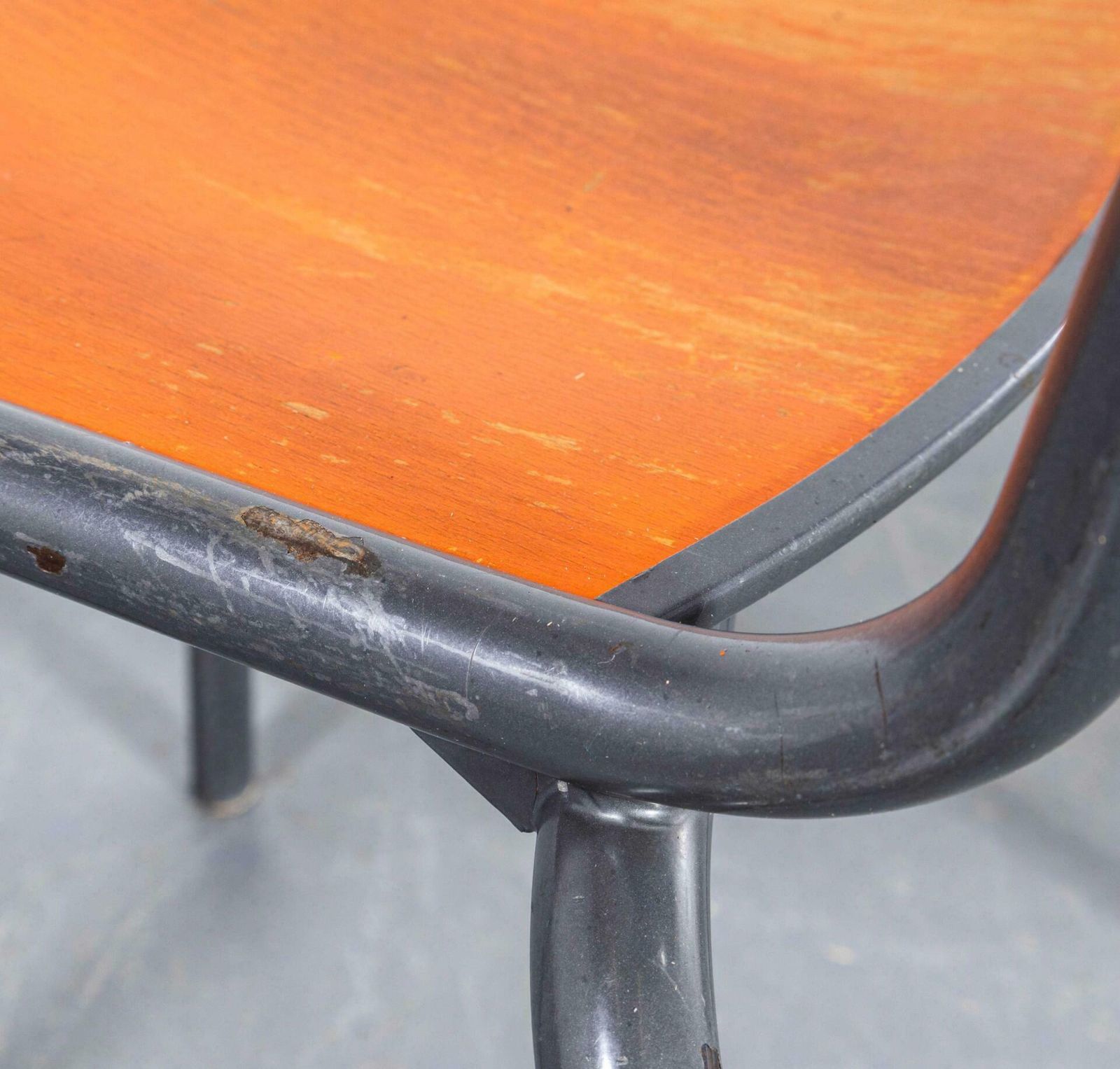 1960's French Mullca Stacking Dining Chair 510   Slate Frame   Set Of Eight photo Furniture