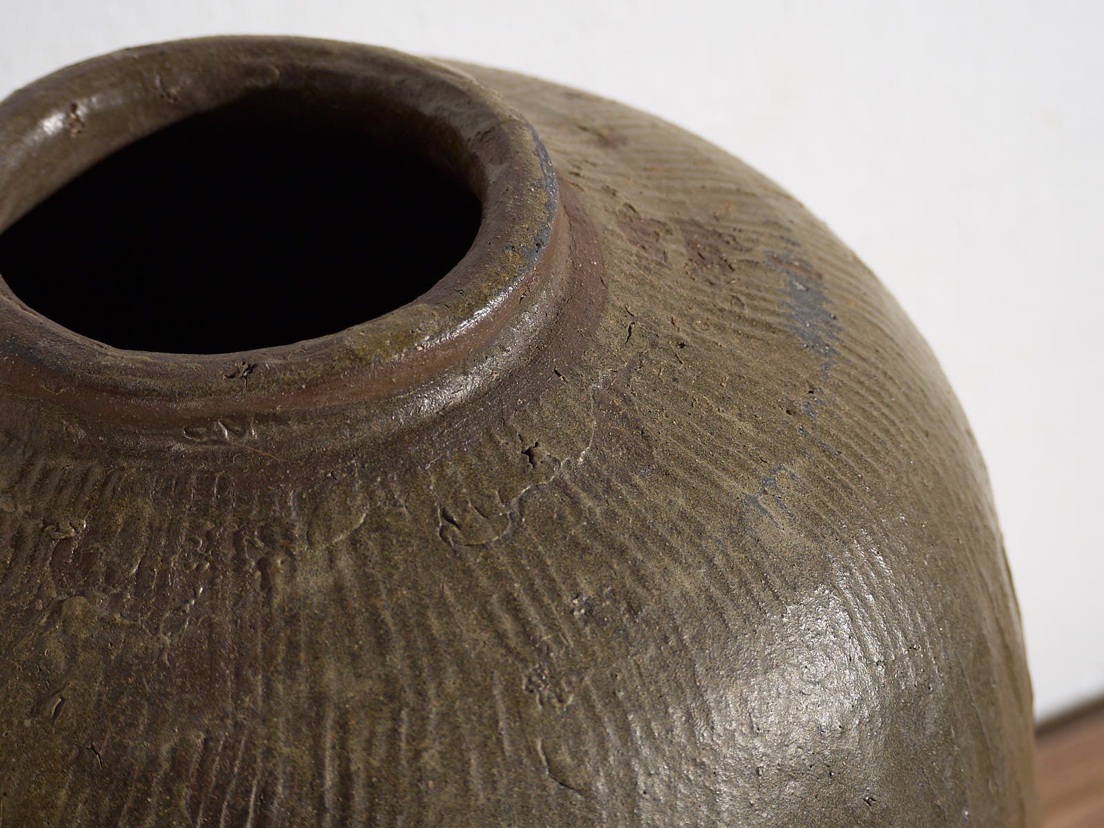 Large Antique Olive Green Vase (C.1900) #3 photo furniture