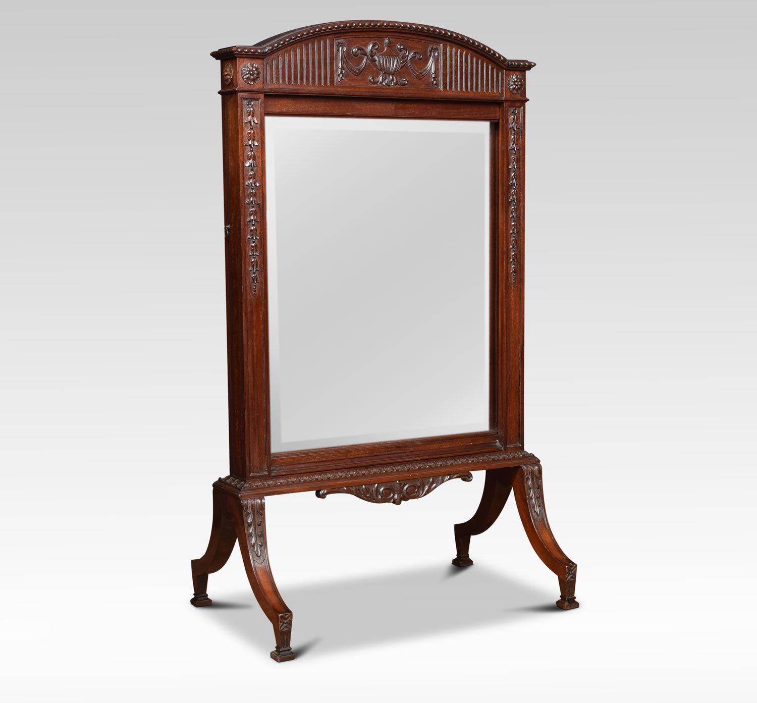 Adam Revival Mahogany Fire Screen