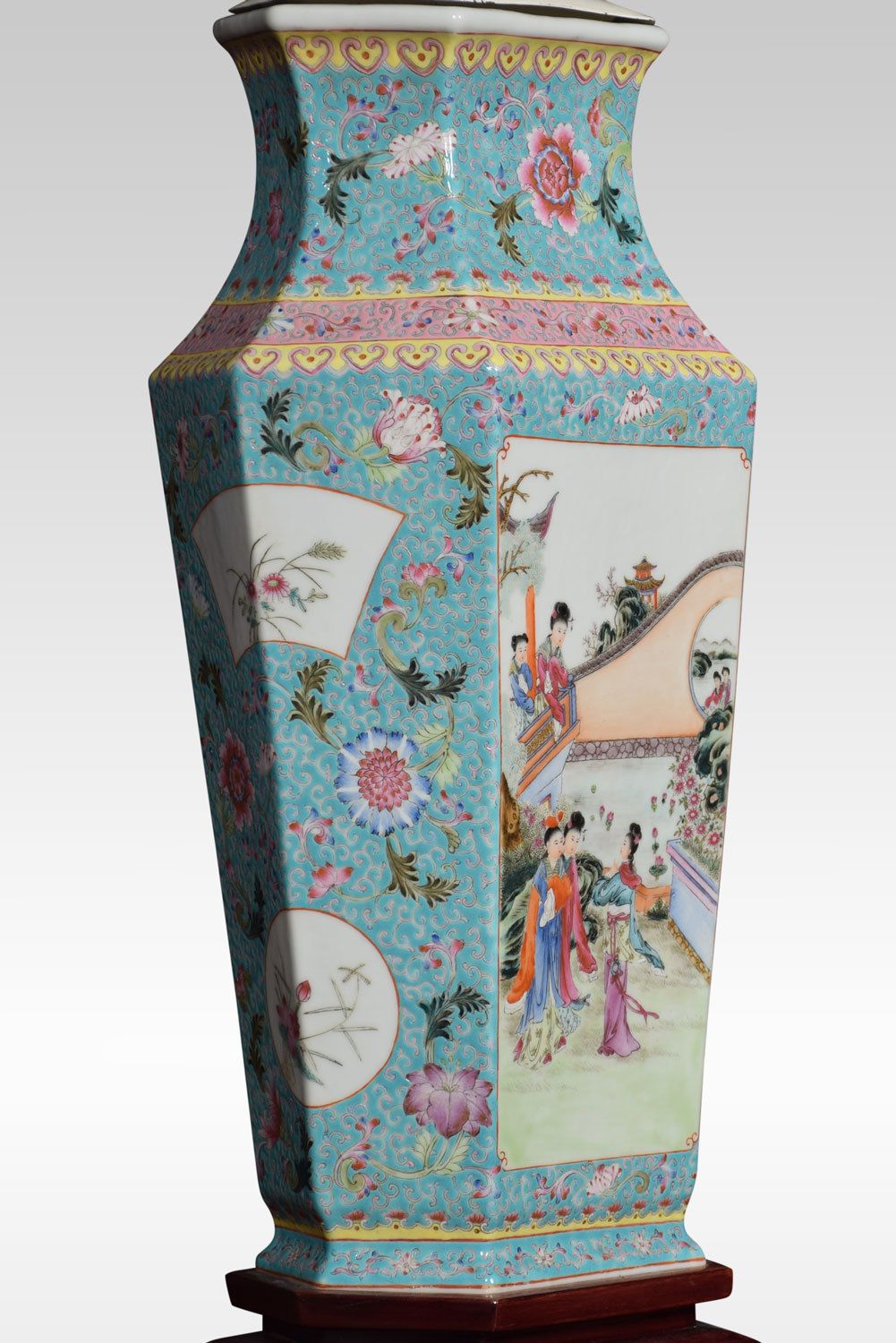 Famille Rose Canton Porcelain Vase Lamp photo Lighting