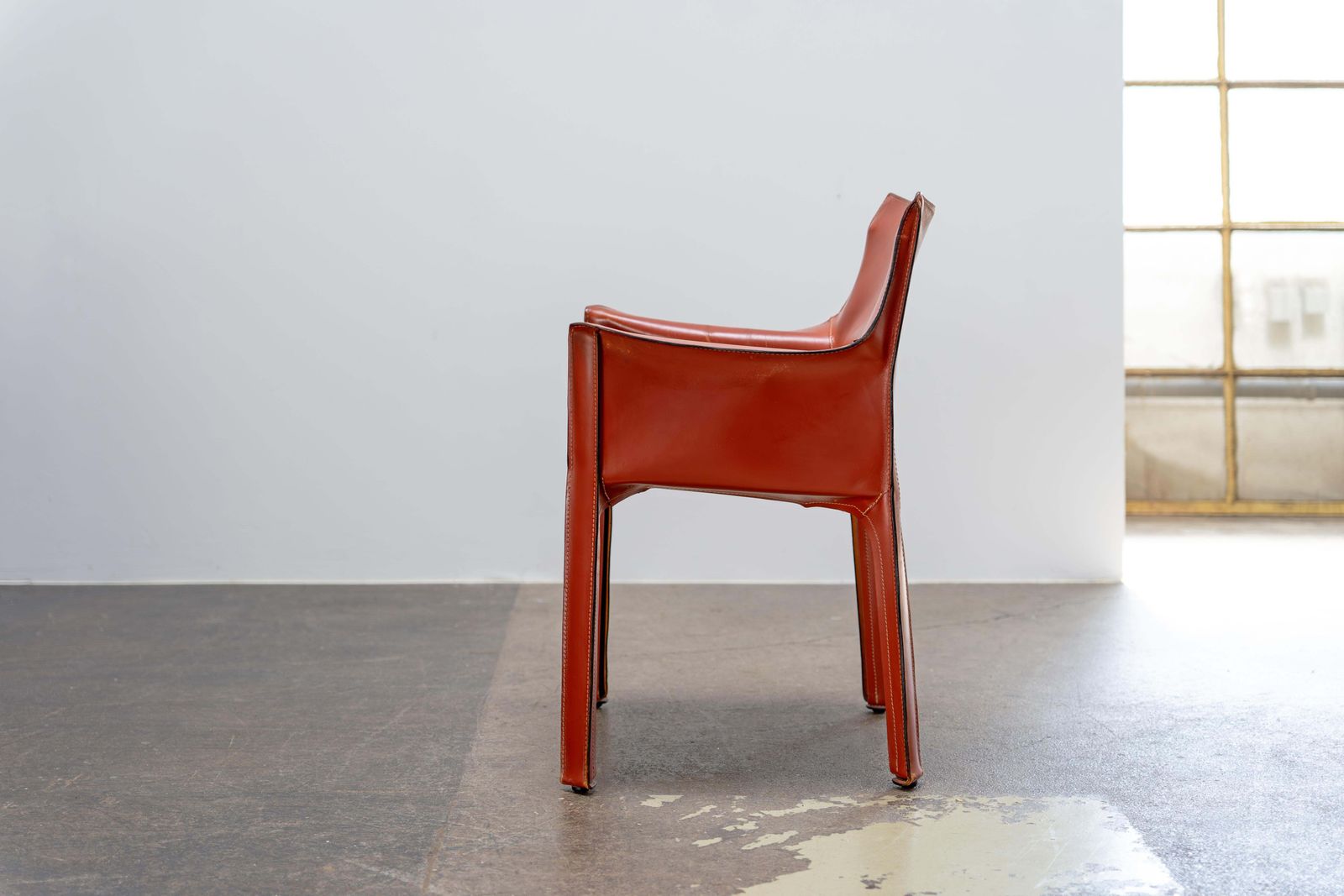 Leather "Cab" 413 Arm Chair By Mario Bellini Cassina, 1977 photo Furniture