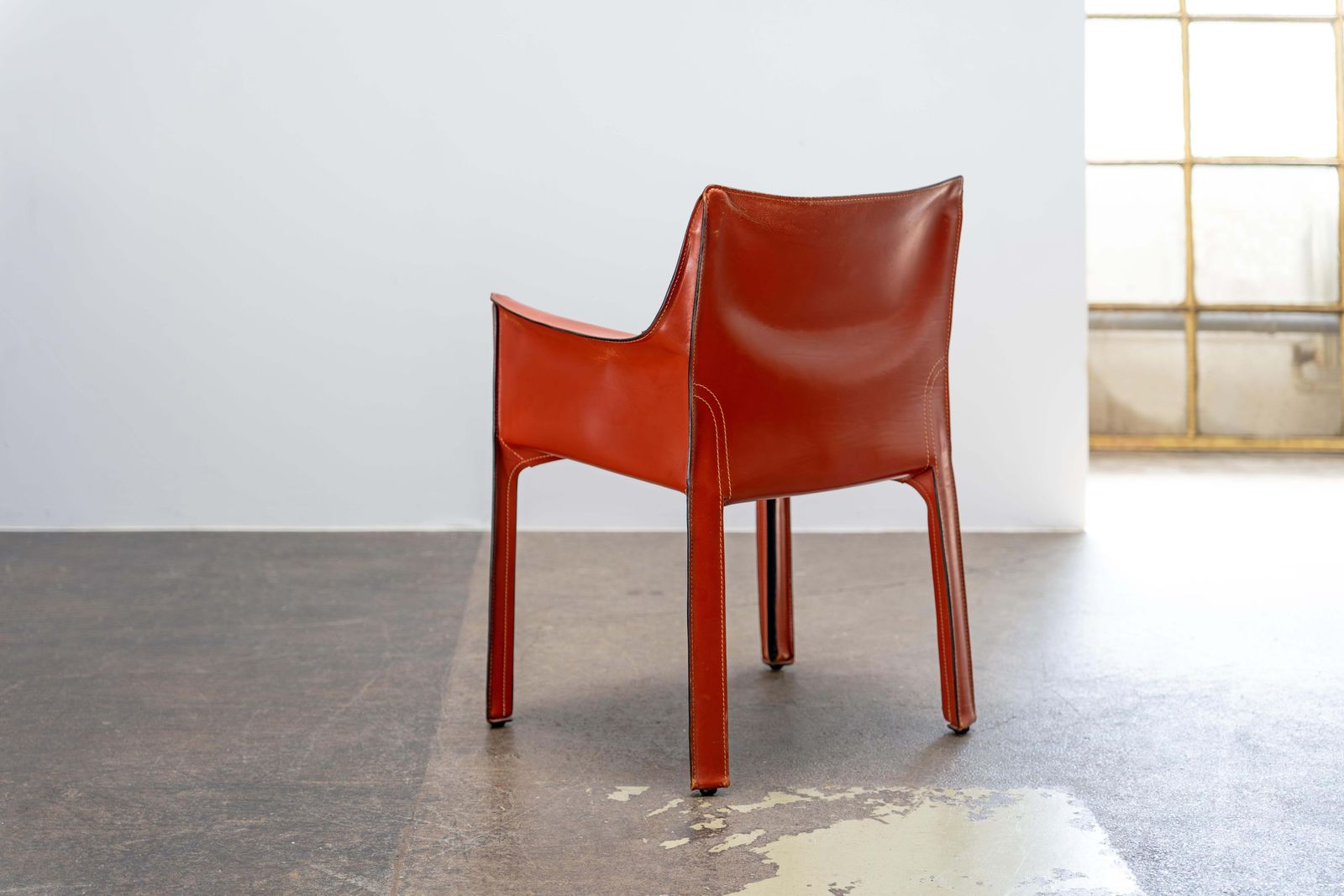 Leather "Cab" 413 Arm Chair By Mario Bellini Cassina, 1977 photo vinterior