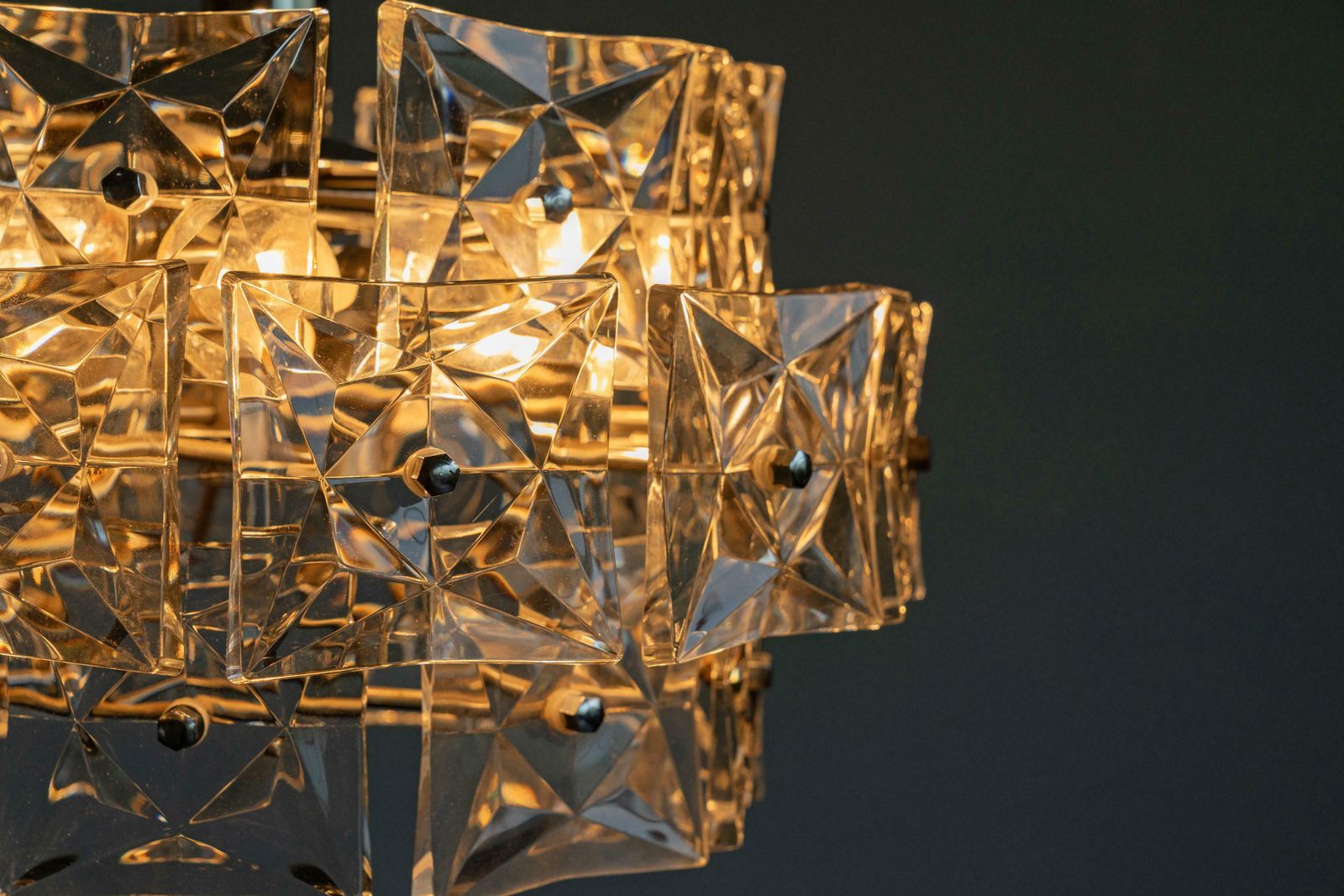 1442.0 Mid Century Crystal Glass Chandelier By Kinkeldey Germany, 1960s photo