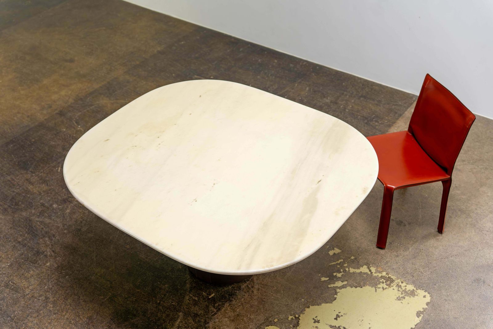 Furniture Leather And Marble Dining Table By Afra And Tobia Scarpa B&B Italia, 1974 photo