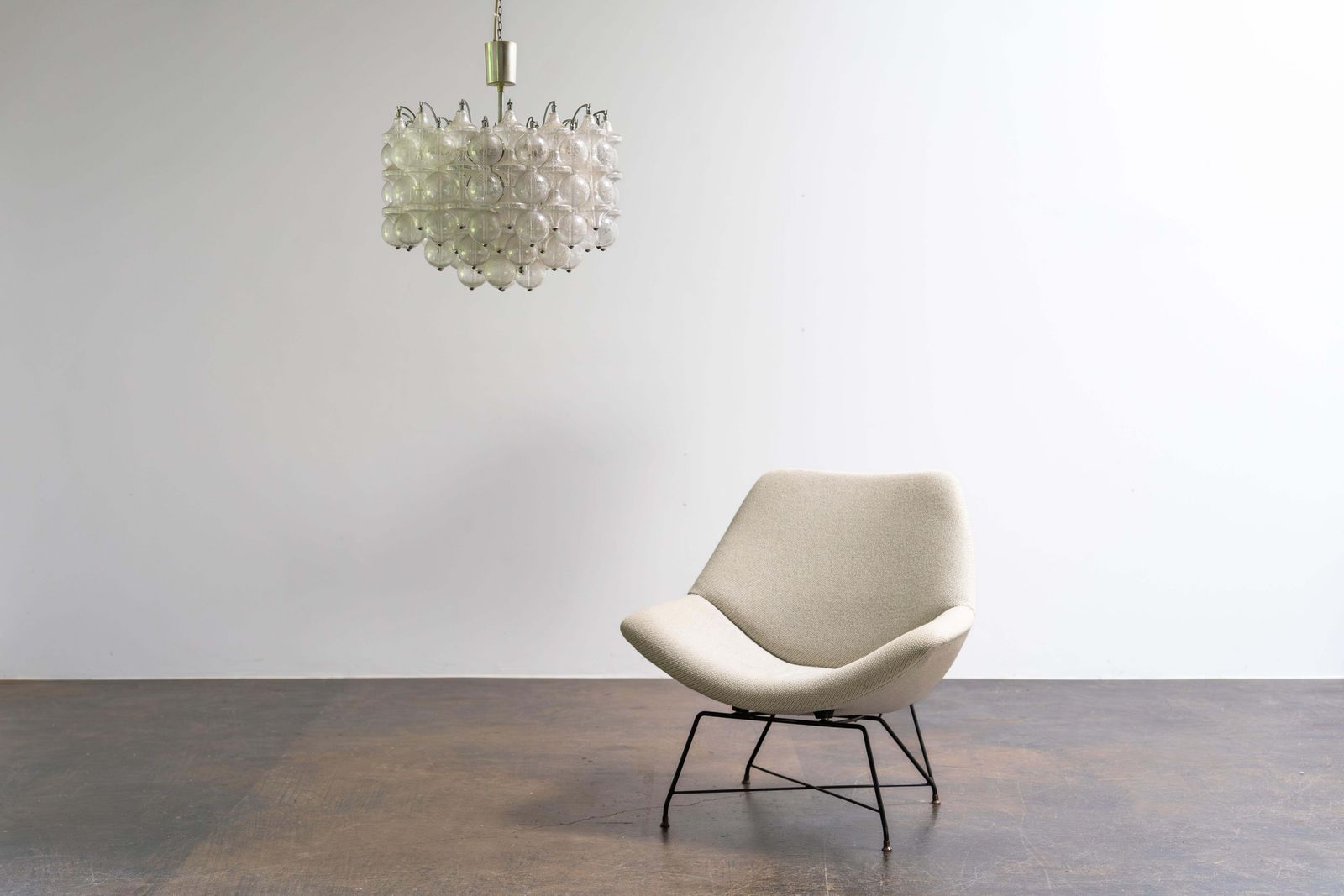 Hollywood Regency Murano Glass "Tulip" Chandelier Ott International, 1960s photo furniture