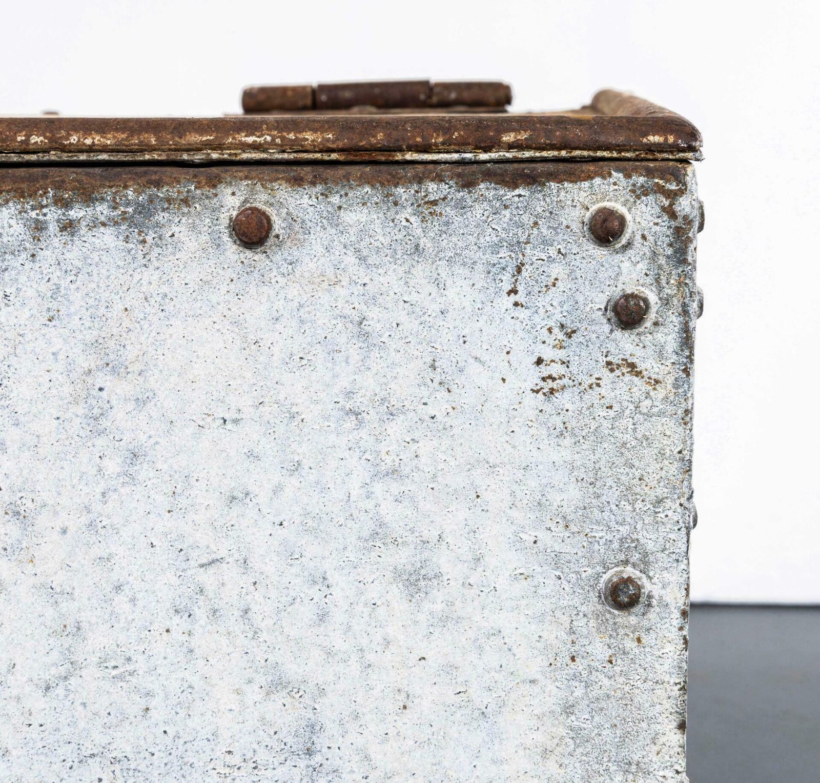 1960’s Heavy Weight Rivetted Belgian Grain Bin photo furniture