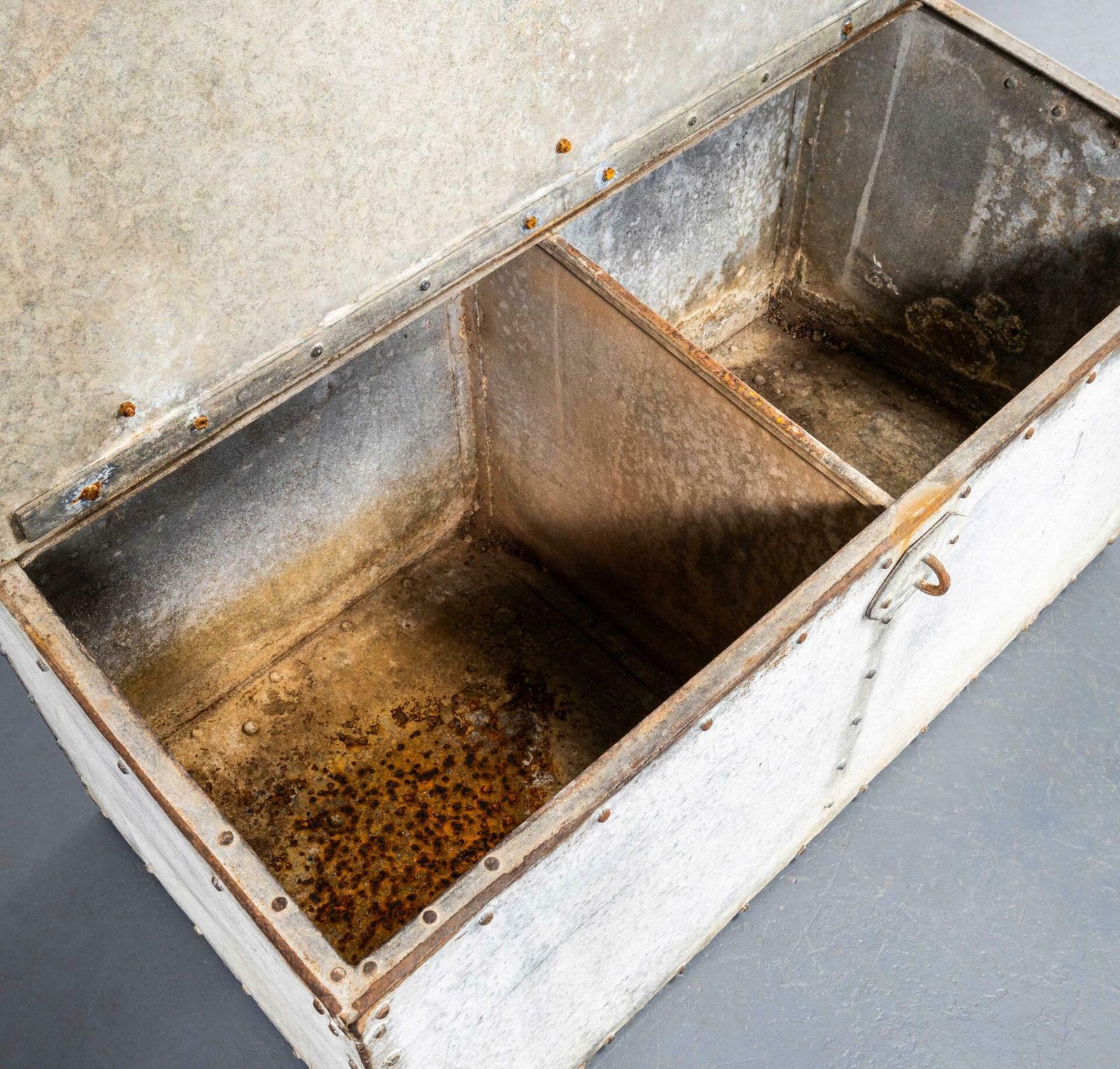 1960’s Heavy Weight Rivetted Belgian Grain Bin photo Furniture