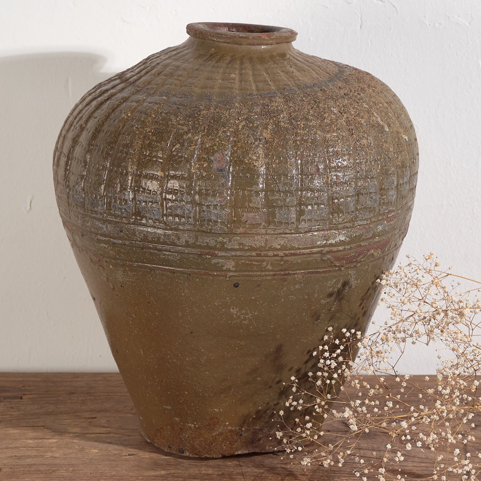photo furniture Antique Wabi Sabi Style Ceramic Vase (C.1900) #1