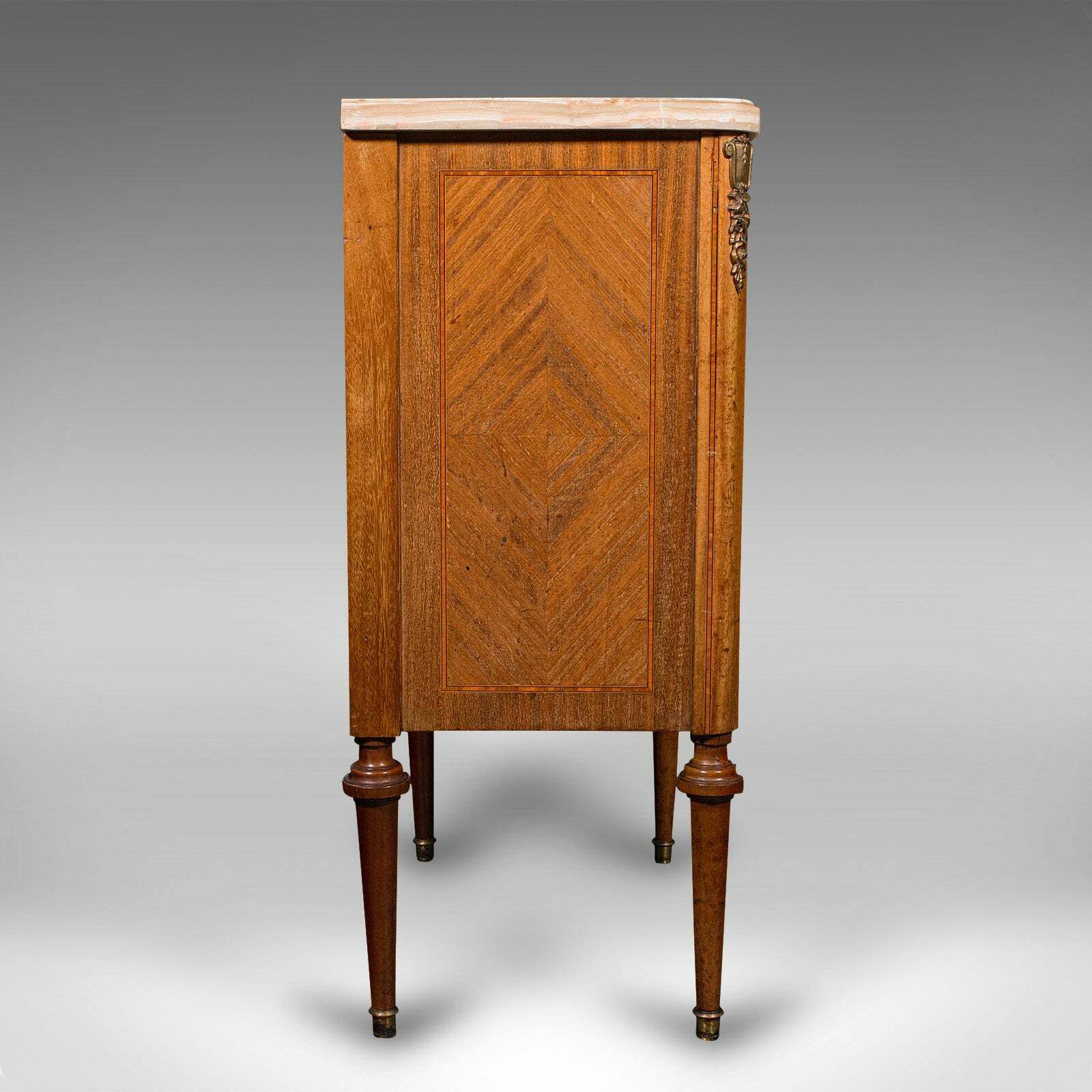 Antique Bedside Cabinet, French Kingwood, Marble, Nightstand Cupboard, Victorian photo Furniture