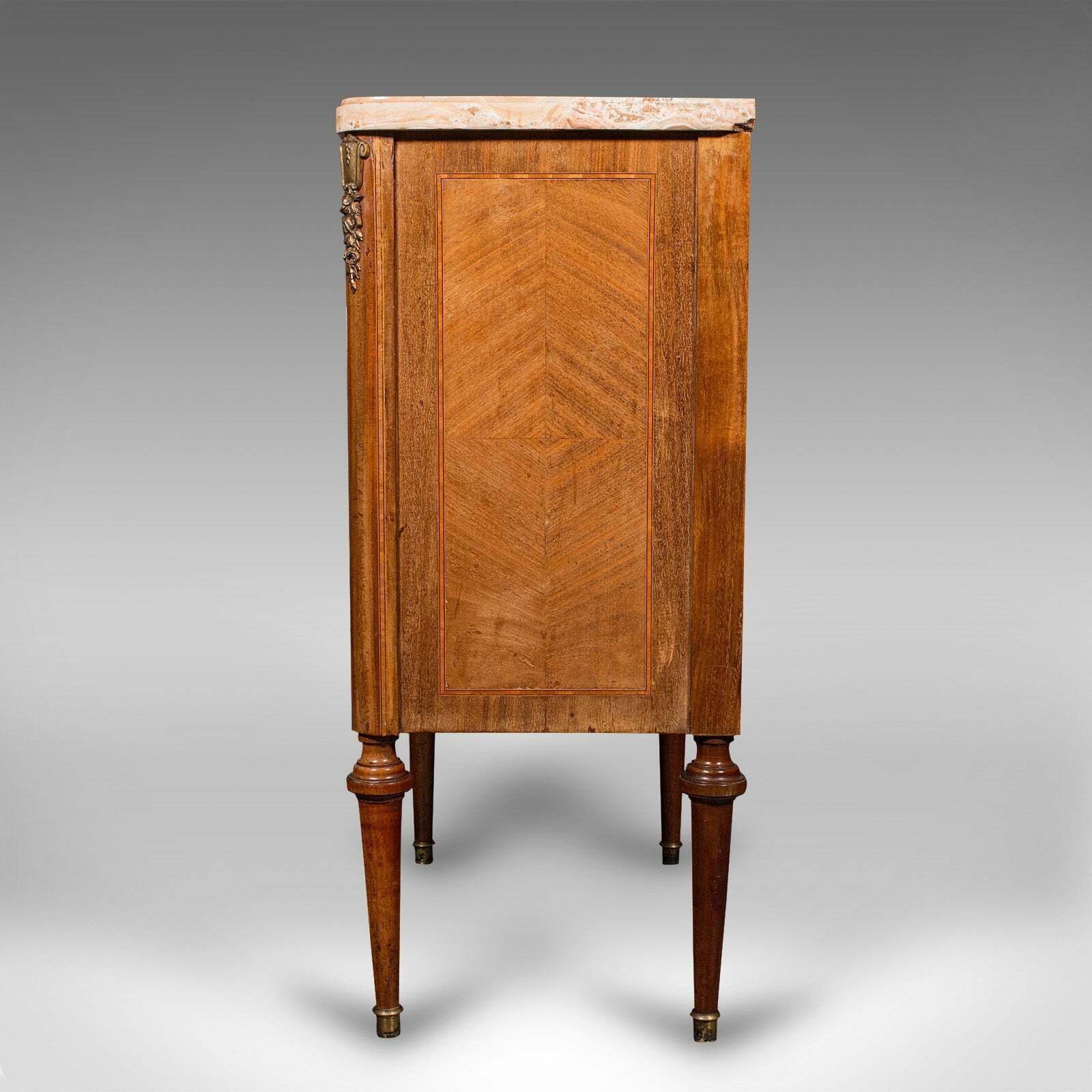 Antique Bedside Cabinet, French Kingwood, Marble, Nightstand Cupboard, Victorian photo vinterior