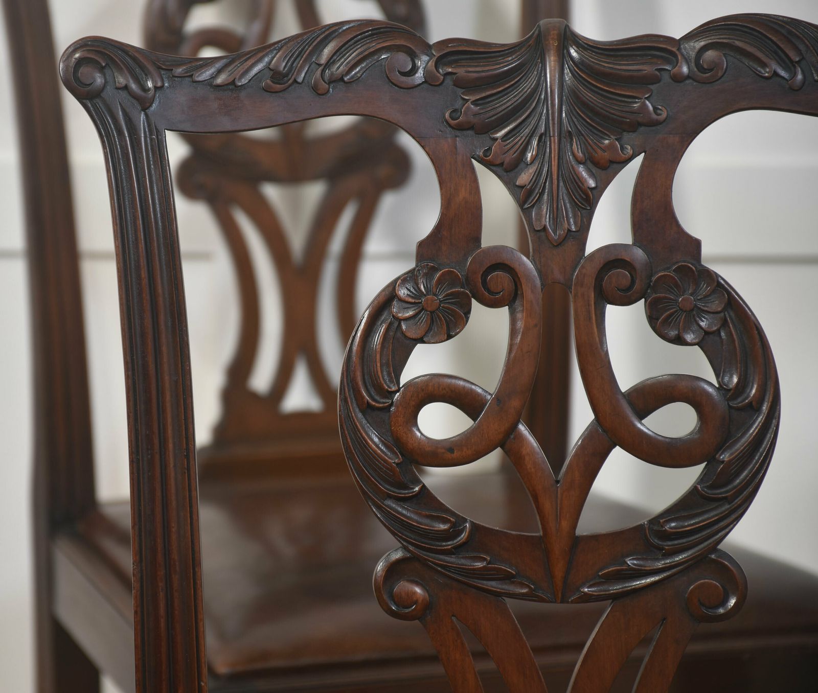 Set Of Eight Mahogany Dining Chairs In Chippendale Style photo 2994.0