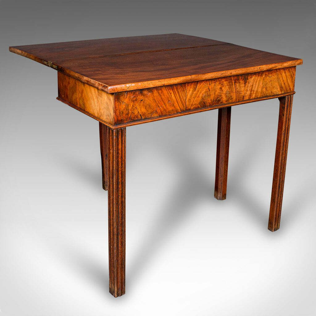 Antique Fold Over Tea Table, English, Card, Chippendale Manner, Georgian, C.1750 photo furniture