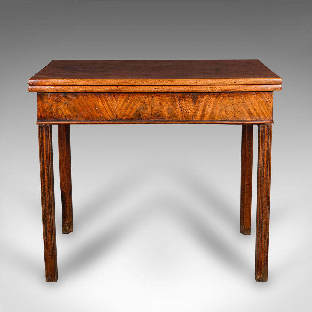 Antique Fold Over Tea Table, English, Card, Chippendale Manner, Georgian, C.1750 photo Furniture