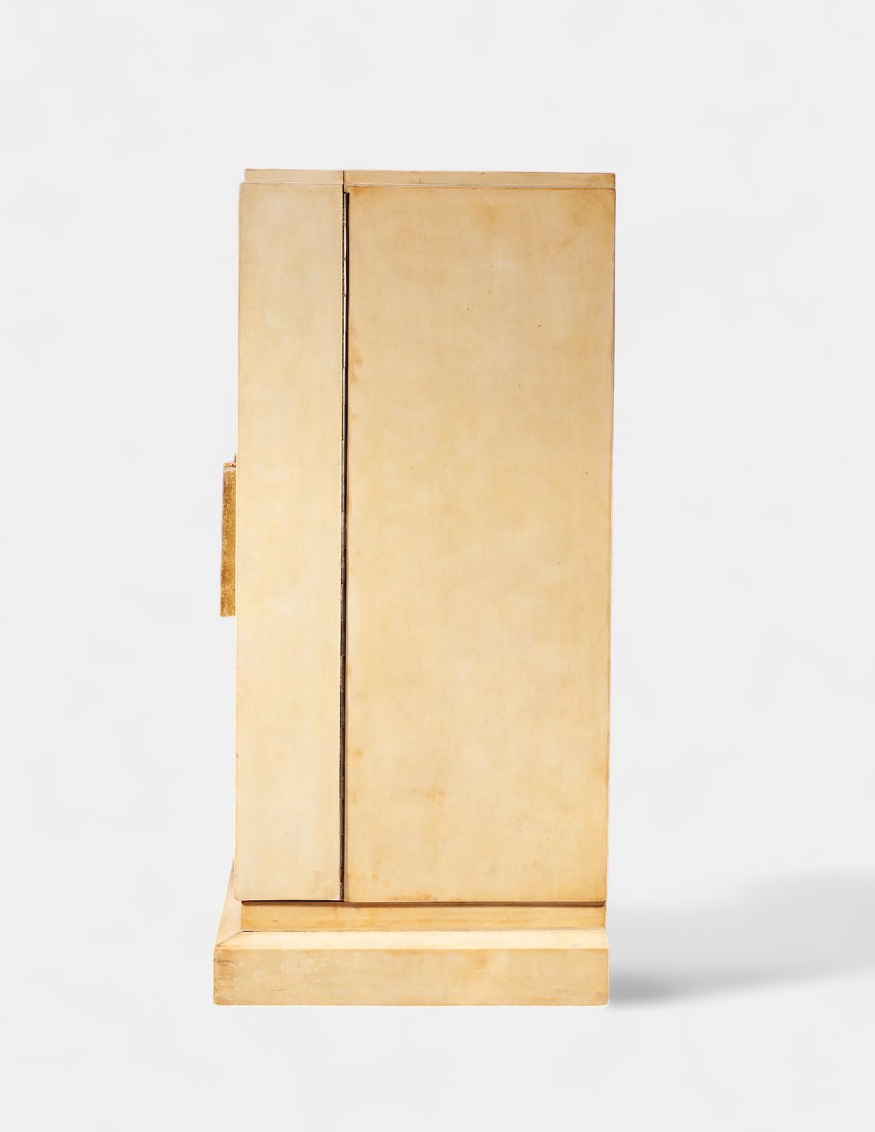 Mid 20th Century Modern Parchment Covered Wood Dry Bar Storage In The Style Of Jean Charles Moreux, France photo vinterior