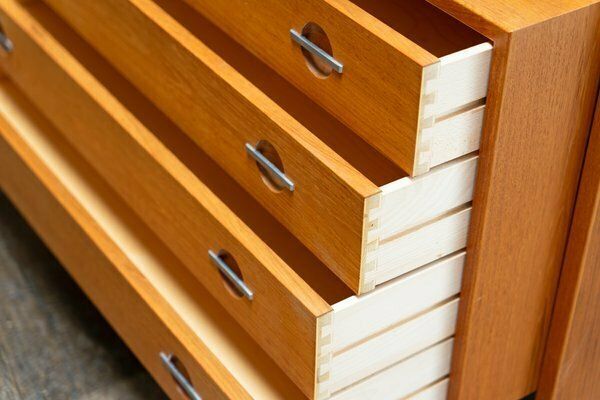 photo furniture Ry 100 Shelf System With Teak Fold Out Bed By Hans J. Wegner For Ry Møbler, Denmark, 1960s