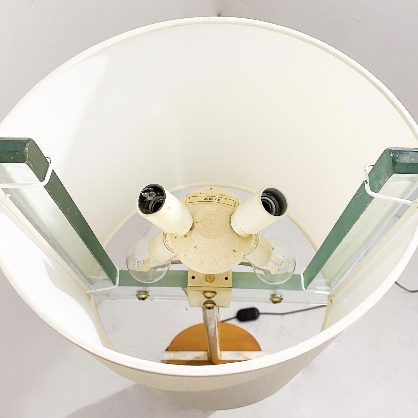 Fontana Arte Floor Lamp By Nathalie Grenon In Glass And Wood, Italy, 1990 photo for sale