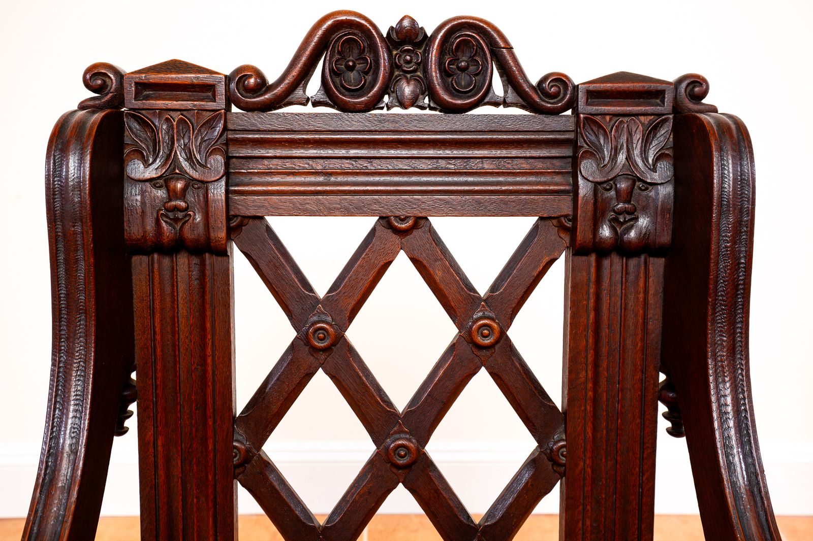 Glastonbury Chair 1830 Throne Chair Gothic Revival Hall Statement Chair Richard Bridgens Oak Baronial 19th Century V.Ictorian Armchair Ecclesiastical photo furniture