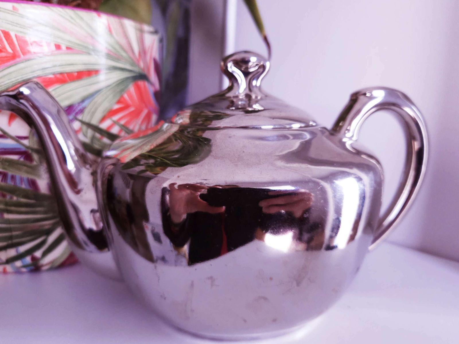 Rare, Mid Century, Royal Worcester, Bone China Teapot In Silver Lustre photo Home Decor