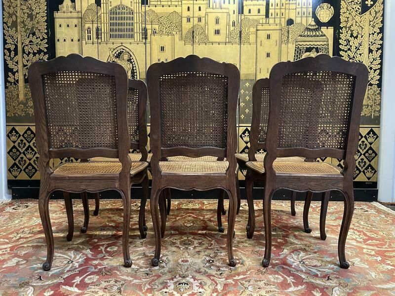 Suite De 6 Chaises Cannées Style Louis XV En Chêne photo furniture