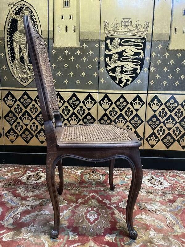 Suite De 6 Chaises Cannées Style Louis XV En Chêne photo buy