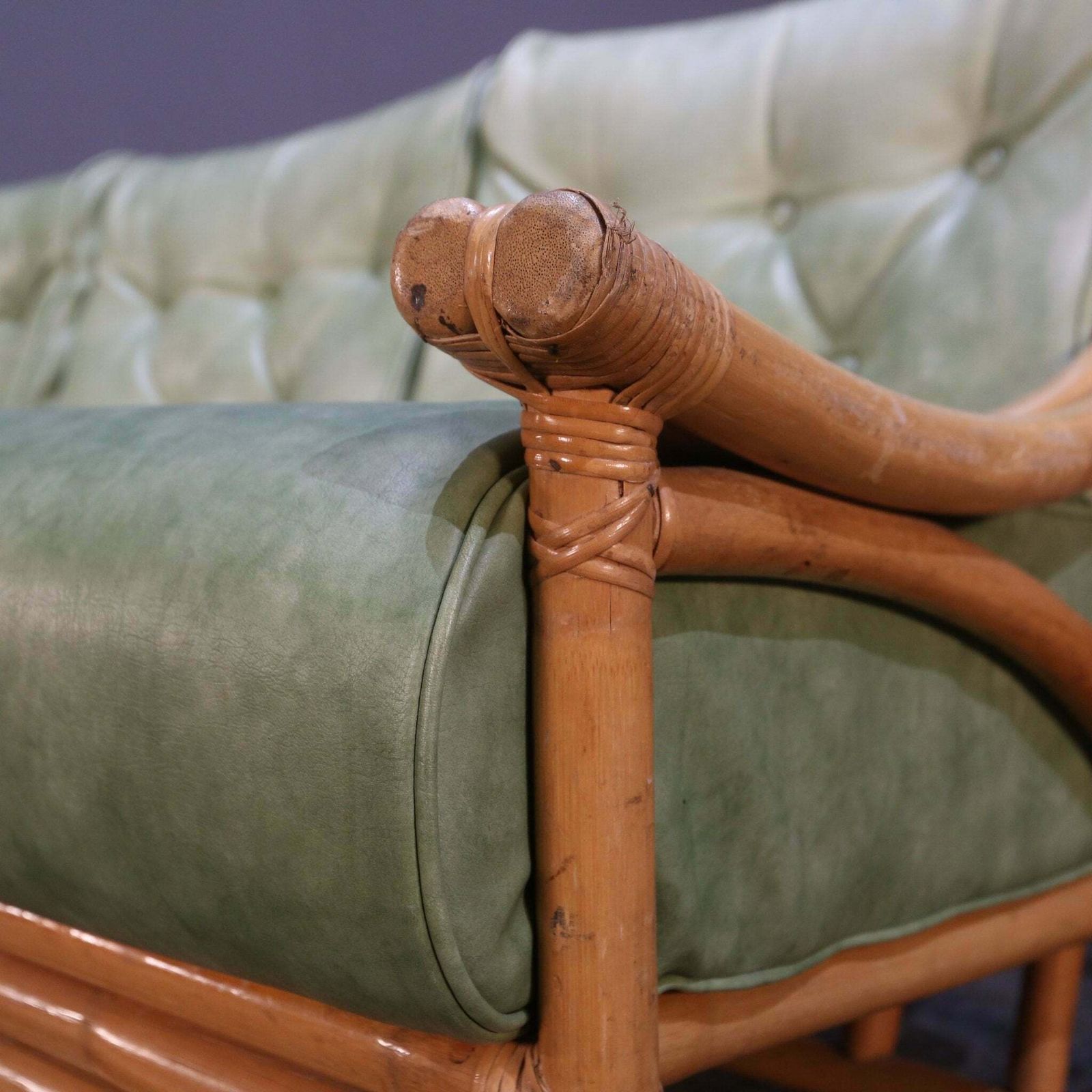 photo for sale Mid Century Bamboo Sofa By Angraves Of Leicester