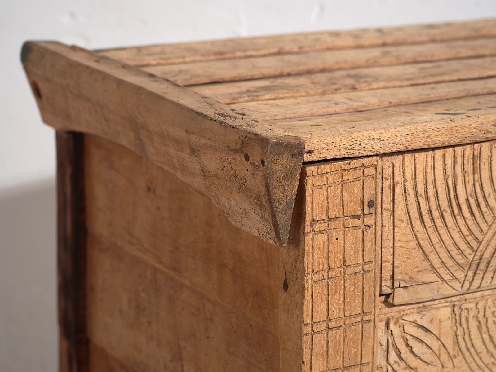 Carved Primitive Style Antique Chest (C.1920) #51 photo Furniture