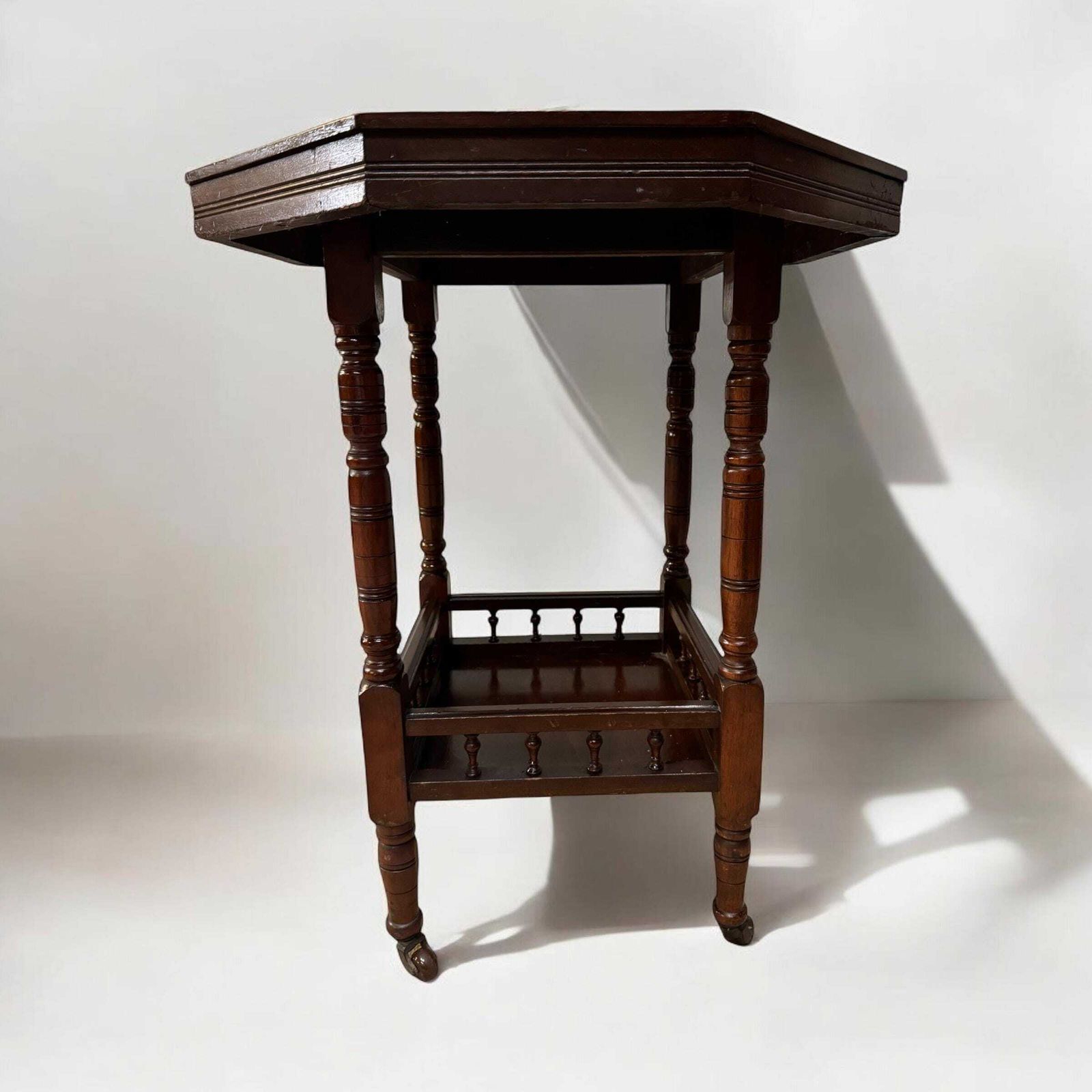 Antique Edwardian Six Sided Top Occasional Table / Made In England C1900 photo for sale