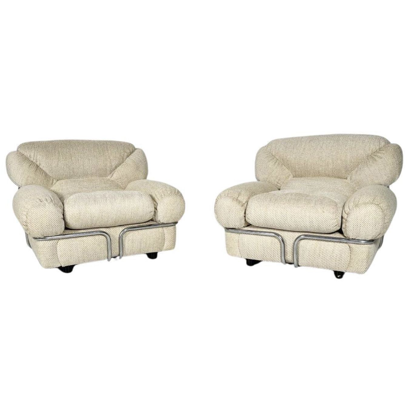 Mid Century Modern Pair Of Italian Armchairs, 1960s