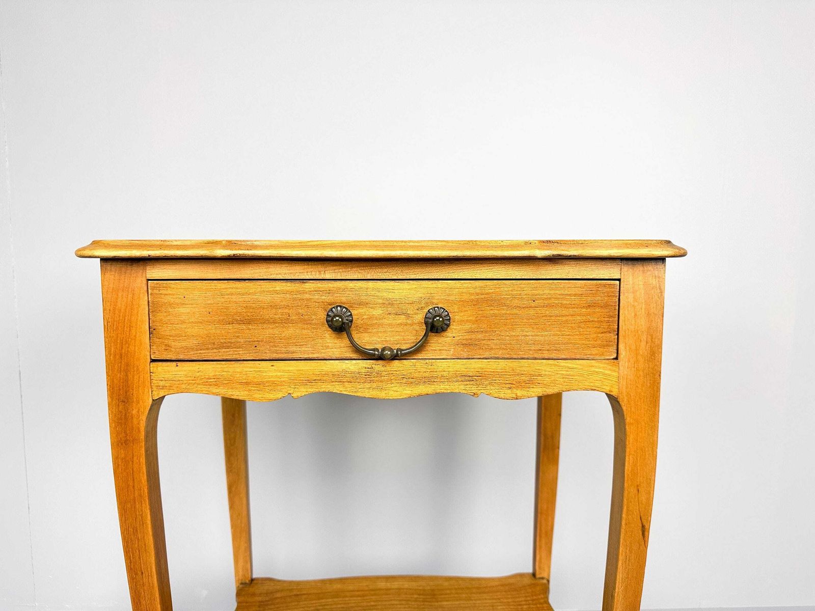 Vintage Wooden Side Table | Pedestal Plant Stand | Hall Or Accent Table photo vinterior