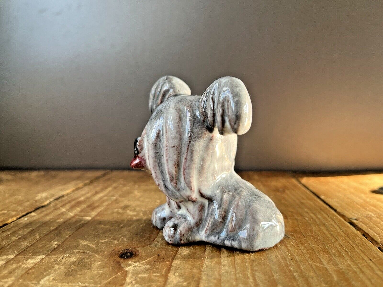 Antique Austrian Walter Bosse Pottery Ceramic Skye Terrier Dog Ornament Figurine photo for sale