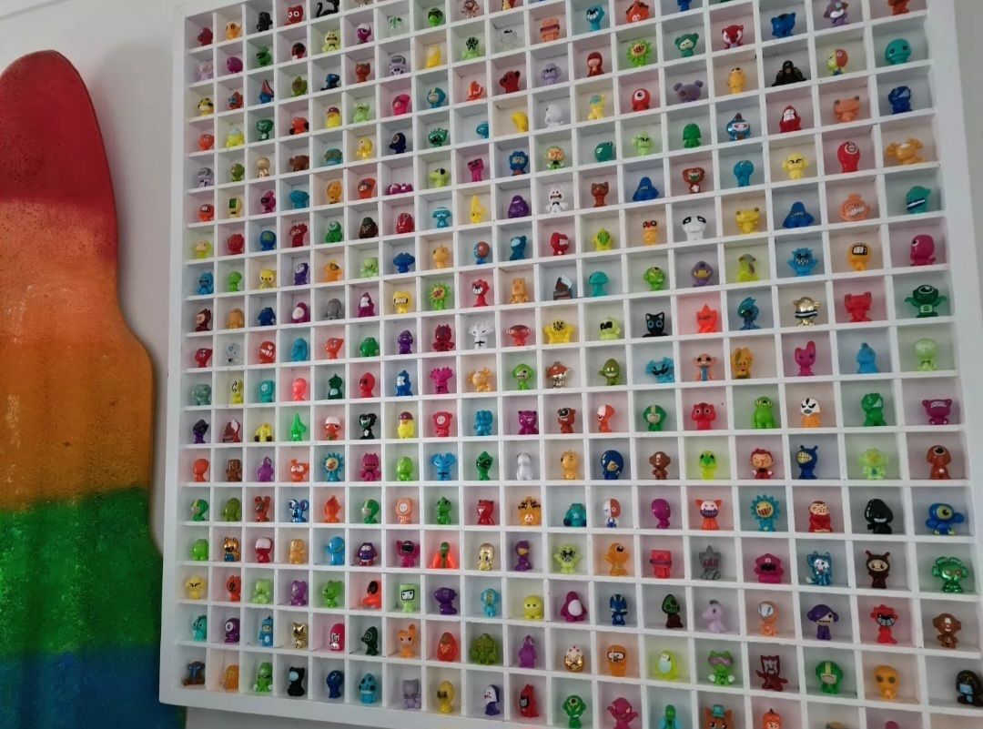 449.0 Bespoke Handcrafted Display Board And 324 Gogo Crazy Bones Figures photo