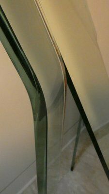 Home Decor Vertical Mirror In Oblique Curved Glass By Massimo Morozzi For Fiam, 1980s photo