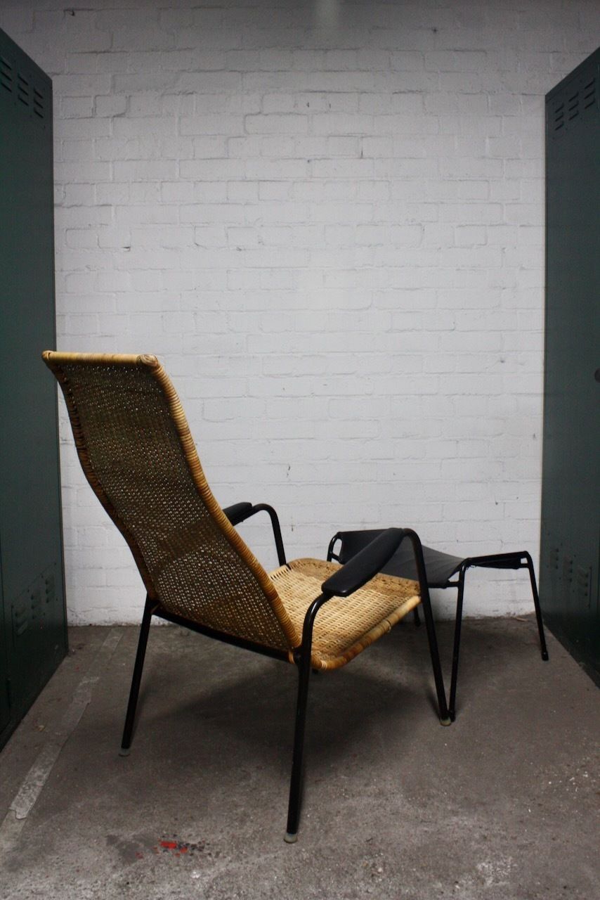 1960s Cane Lounger And Foot Stool By Alf Svensson For Ljungs Industrier Ab photo buy