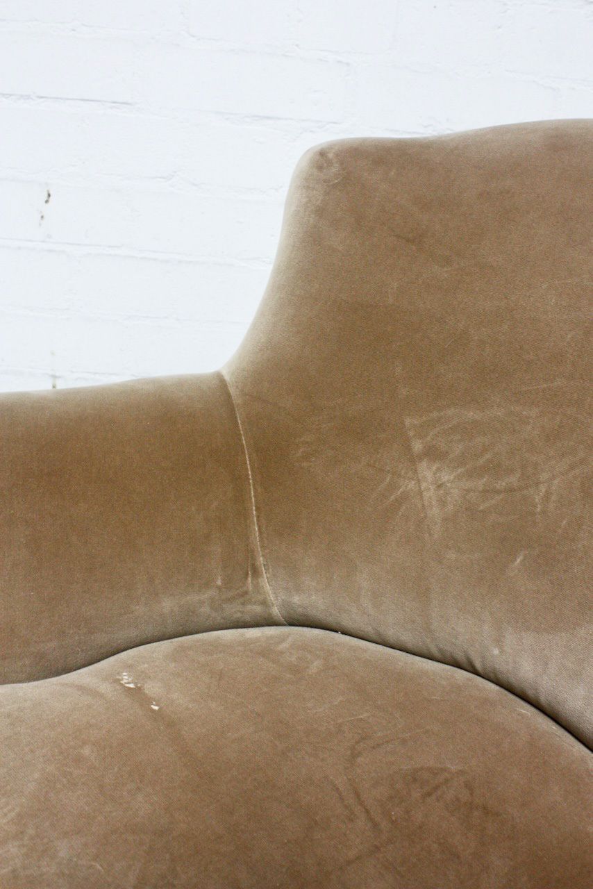 An 18th Century Napoleonic Tub Chair In Mink Coloured Velvet photo Furniture