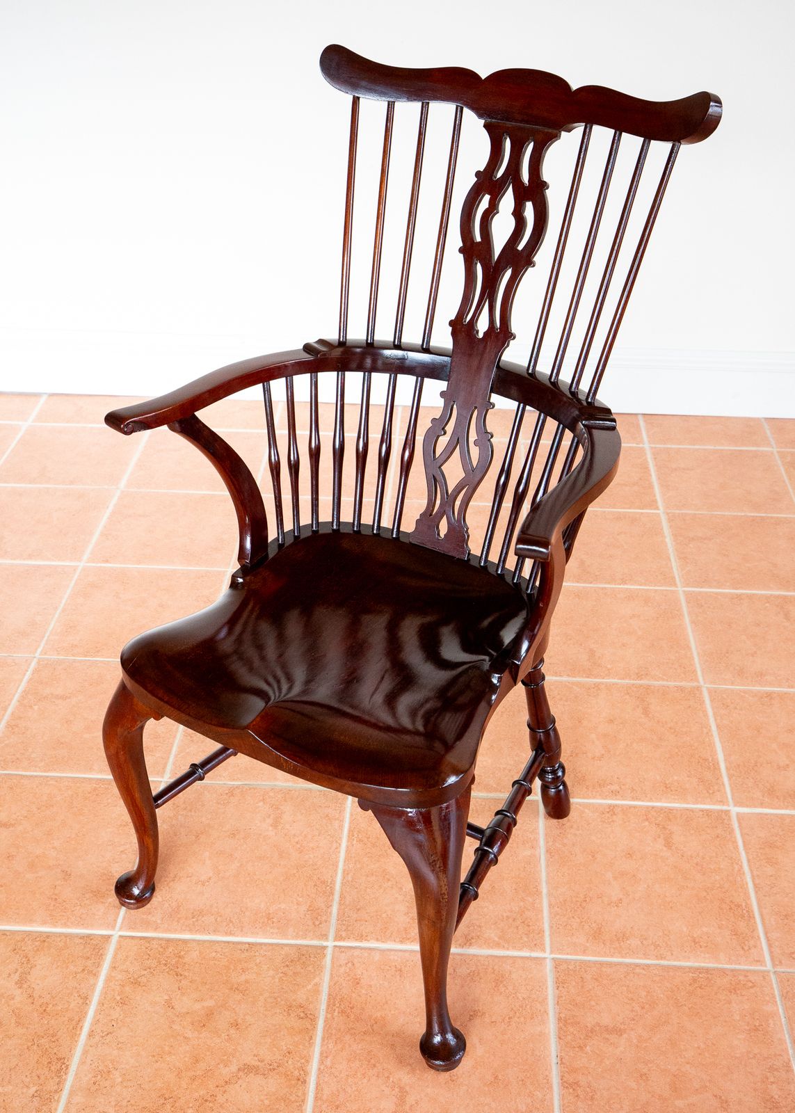 Fine Thames Valley Windsor Chair Mahogany 18th Century Fine Antiques Windsor Armchair Country House Antiques Stamped Windsor Chair 1790 1810 photo vinterior