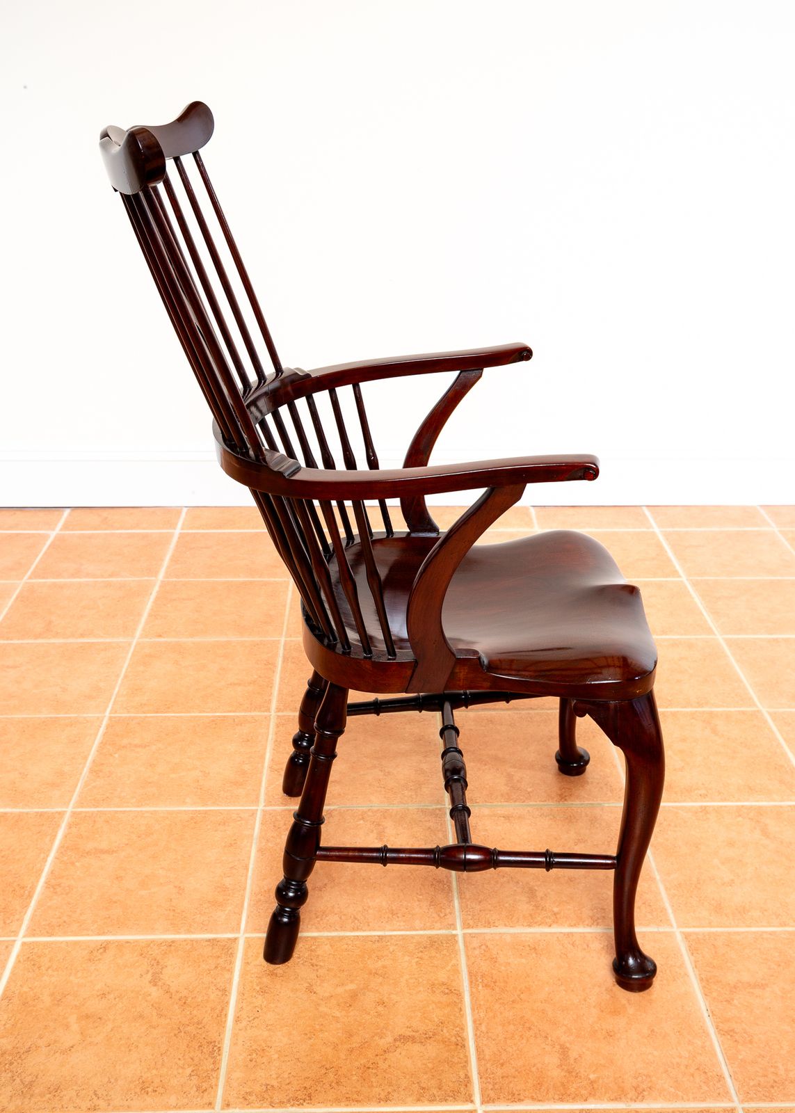 Furniture Fine Thames Valley Windsor Chair Mahogany 18th Century Fine Antiques Windsor Armchair Country House Antiques Stamped Windsor Chair 1790 1810 photo
