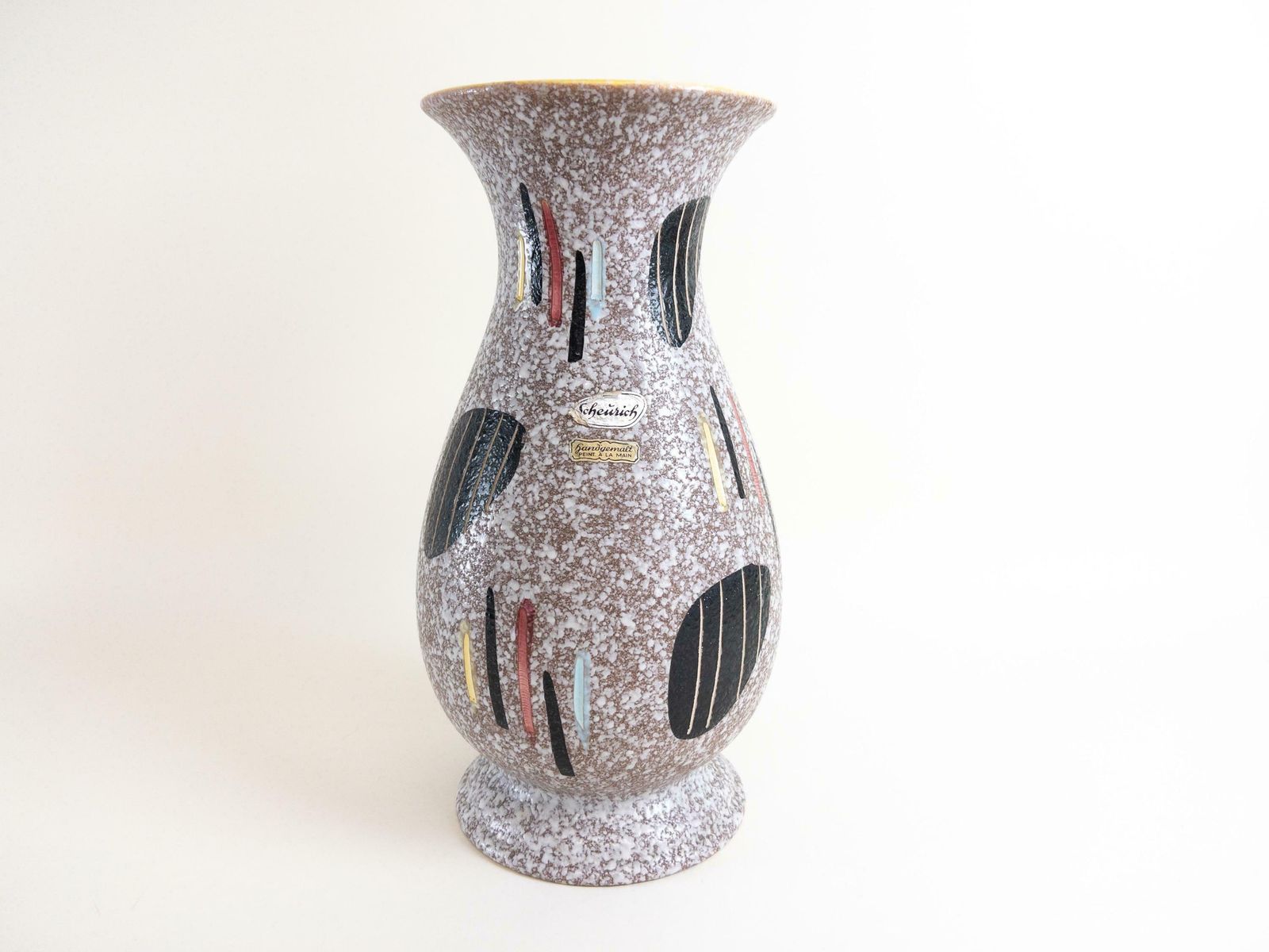 Large Floor Vase By Scheurich Keramik   1950s Mid Century Ceramic Vase   West German Pottery Scheurich 215 33 photo vinterior