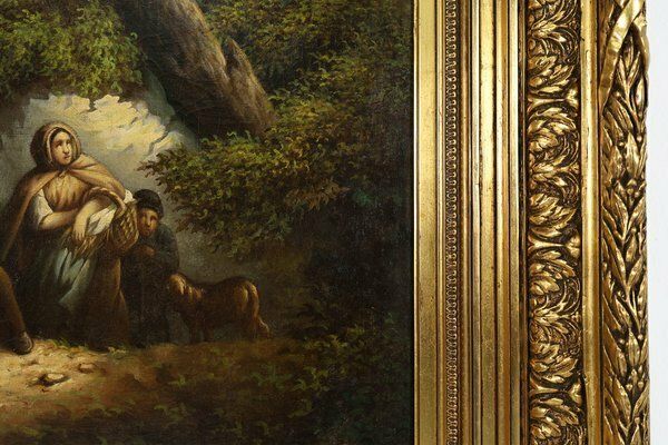 Belgian Artist, Large Baroque Scene, 1900, Oil On Canvas, Framed photo vinterior